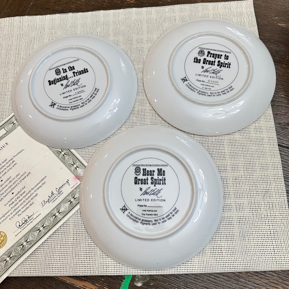 The Franklin Mint Pride of the Sioux 3 piece‎ plates by Paul Calle Vintage